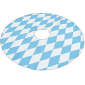 Rhombus-Muster für die blaue und weiße bayerische Polyester Weihnachtsbaumdecke (Schrägansicht)