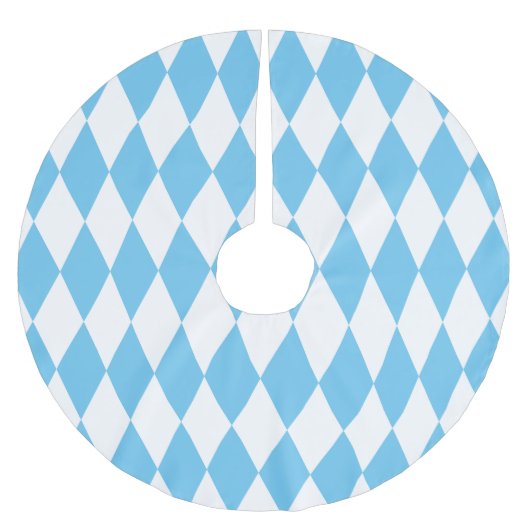 Rhombus-Muster für die blaue und weiße bayerische Polyester Weihnachtsbaumdecke (Vorderseite)