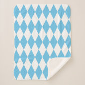 Rhombus-Muster für die blaue und weiße bayerische  Sherpadecke (Vorderseite)
