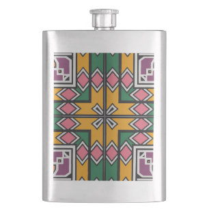 Rhombus-Quadrate und Kreuz Flachmann