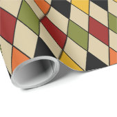 Rhombus Red Green Black Yellow Orange Geschenkpapier (Rolleneckpunkt)