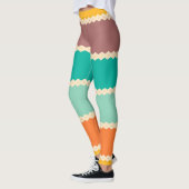 Rhombus-Zeilen abstraktes Design Leggings (Links)