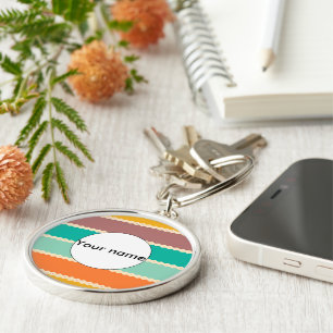 Rhombus-Zeilen abstraktes Design Schlüsselanhänger