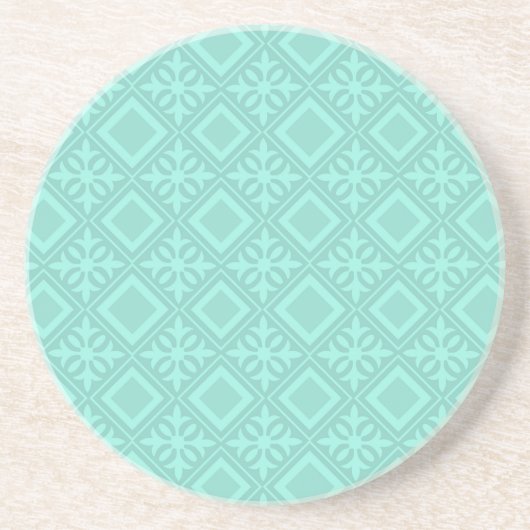 Rhombusse in Aqua Color Sandstein Untersetzer (Vorne)