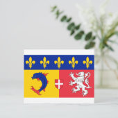 Rhone-Alpes-Flagge Postkarte (Stehend Vorderseite)
