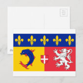 Rhone-Alpes-Flagge Postkarte (Vorne/Hinten)