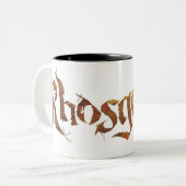 Rhosgobel Name Zweifarbige Tasse (Vorderseite Links)