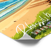 Rhossili Bay Swansea Vintage-Reise-Abbildung Poster (Ecke)