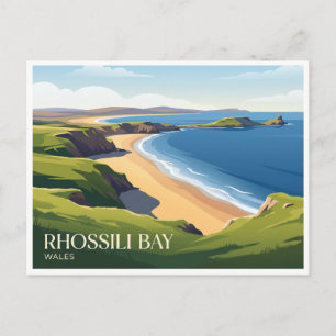 Rhossili Bay Vereinigtes Königreich Postkarte