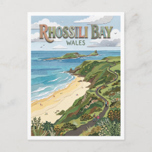 Rhossili-Bucht Wales Postkarte
