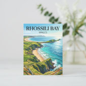 Rhossili-Bucht Wales Postkarte (Stehend Vorderseite)