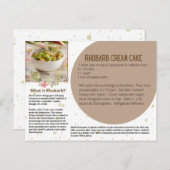 Rhubarb Cream Cake Rezept Postkarte (Vorne/Hinten)
