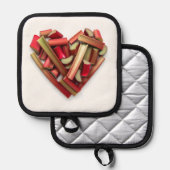 Rhubarb Heart Topflappen (Vorderseite/Rückseite)