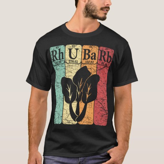 Rhubarb Periodic Table Elements Vegetable Retro Rh T-Shirt (Vorderseite)