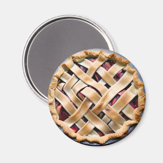 Rhubarb Pie mit Crust Magnet (Vorderseite/Rückseite)
