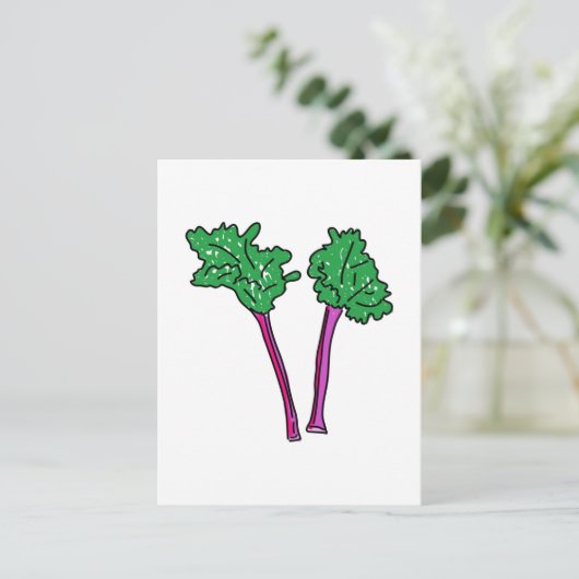Rhubarb Postkarte (Stehend Vorderseite)