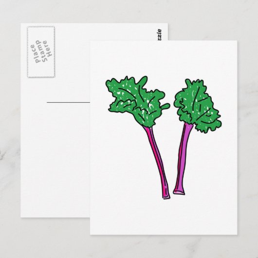 Rhubarb Postkarte (Vorne/Hinten)