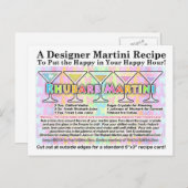 Rhubarb Spring Martini Rezept Karte Postkarte (Vorne/Hinten)