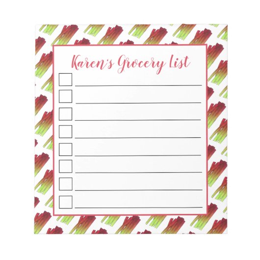 Rhubarb Stalks Gemüsegarten Grotto America Notizblock (Vorderseite)