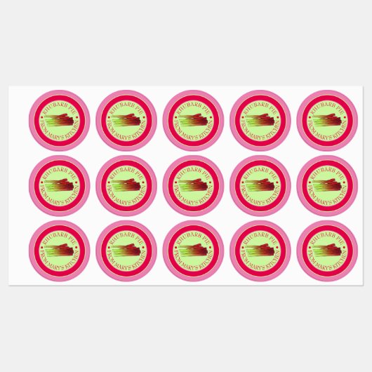 Rhubarb Stalks Homemade Pie aus der Küche Etiketten (Blatt)