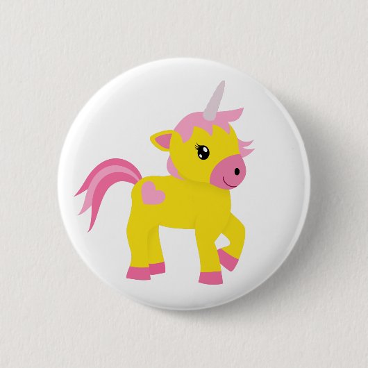 Rhubarb und Custard Unicorn Button (Vorderseite)