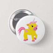 Rhubarb und Custard Unicorn Button (Vorne & Hinten)