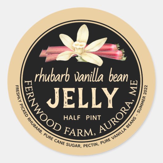 Rhubarb Vanilla Bean Jelly Classic Round Sticker (Vorderseite)