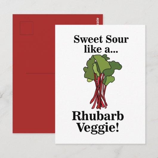 Rhubarb Veggie Food Funny Postkarte (Vorne/Hinten)