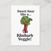 Rhubarb Veggie Funny Food Visitenkarte (Vorderseite)