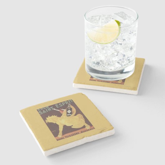 Rhum Heiliges Esprit - Andre Teissedre Promo Steinuntersetzer (Seitenansicht)