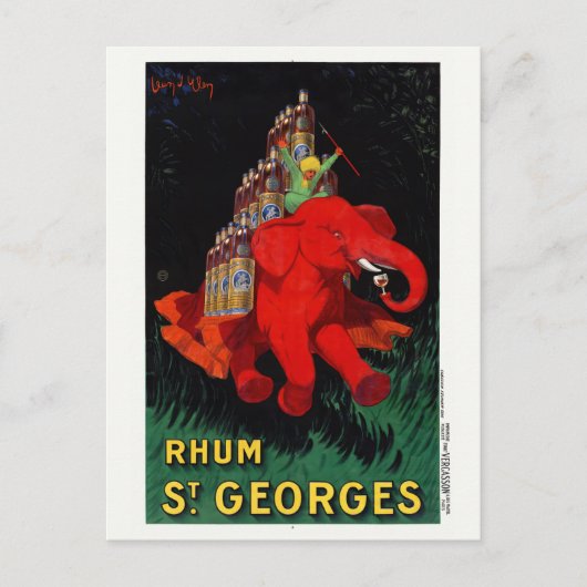 Rhum St. Georges Vintages Werbeplakat 1926 Postkarte (Vorderseite)