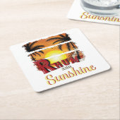 Rhum und Sunshine Rechteckiger Pappuntersetzer (angewinkelt)