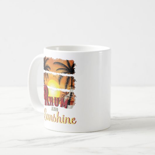 Rhum und Sunshine, Sommer-Strand Lover Kaffeetasse (Vorderseite Links)