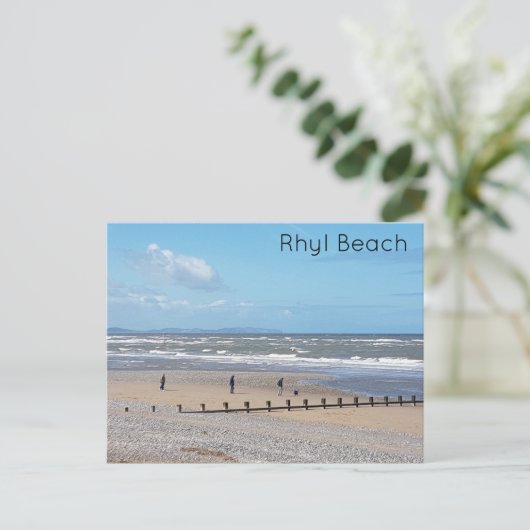 Rhyl Beach Postkarte (Stehend Vorderseite)
