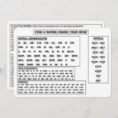 Rhyme Guide On A Card For Poets And Songwriters (Vorne/Hinten)