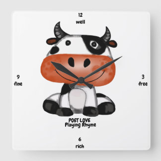 Rhyme Quadratische Wanduhr
