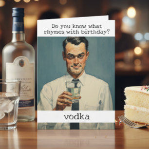 Rhymes mit Geburtstag Vodka Retro Funny Karte