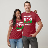 Rhymney, Wales mit walisischer Flagge T-Shirt (Unisex)