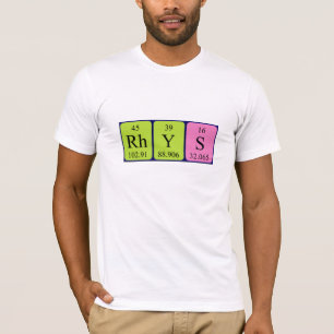 Rhys Namen-Shirt periodischer Tabelle T-Shirt