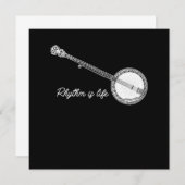Rhythm Is Life Banjo Bluegrass Country Music Gift Einladung (Vorne/Hinten)