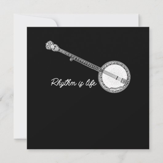 Rhythm Is Life Banjo Bluegrass Country Music Gift Einladung (Vorderseite)