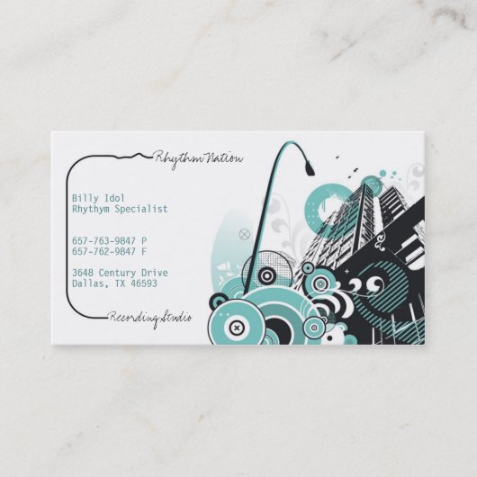 Rhythm Nation Business Card Visitenkarte (Vorderseite)