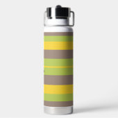 Rhythm Stripes Horizontal Lines Brown Yellow Green Trinkflasche (Hinten)