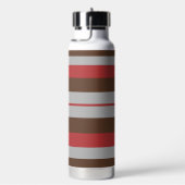 Rhythm Stripes Horizontal Lines Gray Red Brown Trinkflasche (rechts)