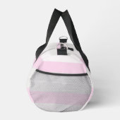 Rhythm Stripes Horizontal Lines Grey Pink White Duffle Bag (Rechts)