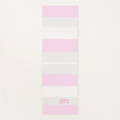 Rhythm Stripes Horizontal Lines Grey Pink White Yogamatte (Vorderseite)