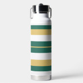 Rhythm Stripes Lines Green Gold White Trinkflasche (Vorderseite)