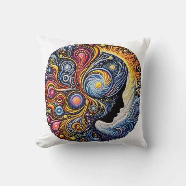 Rhythmen bestickt: Eine Symphonie der Folkloregie Kissen (Vorderseite)