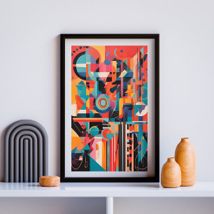 Rhythmen der Neon-Geometrie Poster