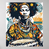Rhythmen ihrer Wurzeln - Afrozentrisches Trommel & Poster (Vorne)